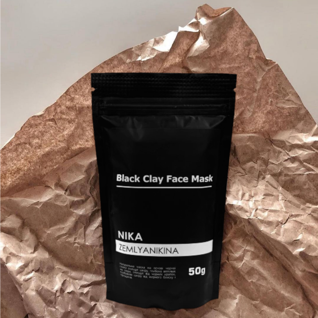 Глиняна маска чорна Black Clay Face Mask Nika Zemlyanikina, 50г