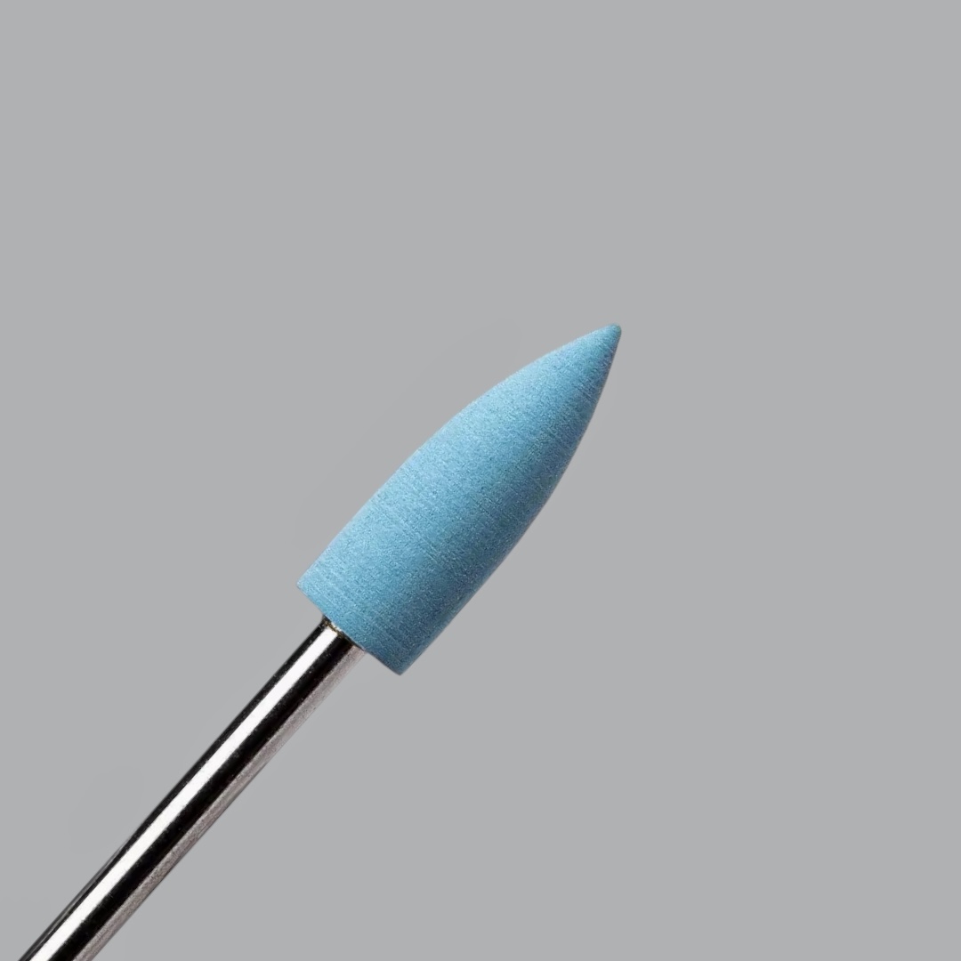 Шліфувальник силіконовий, конус блакитний з гострим носиком (маленький)