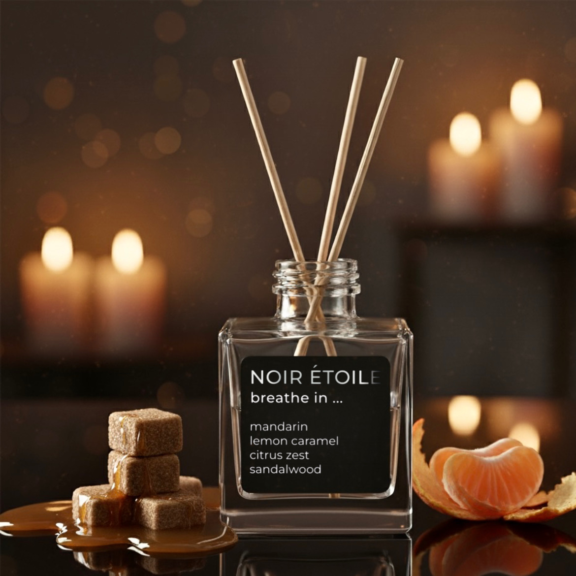 Тестер Аромадифузору Mandarin/Lemon caramel/Citrus zest/Sandalwood Noir Etoile, 7 мл