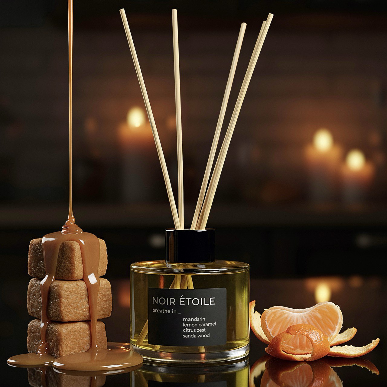 Аромадифузор Mandarin/Lemon caramel/Citrus zest/Sandalwood Noir Etoile, 130 мл